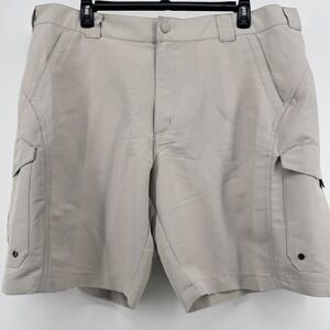 Bimini Bay Outfitters Ltd Cargo Shorts Khaki Mens Sz 44 Utility Pockets‎ Fishing